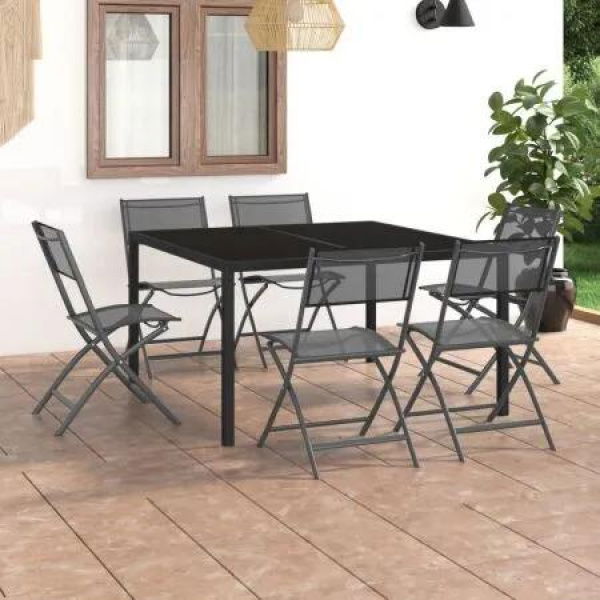 7 Piece Outdoor Dining Set Steel