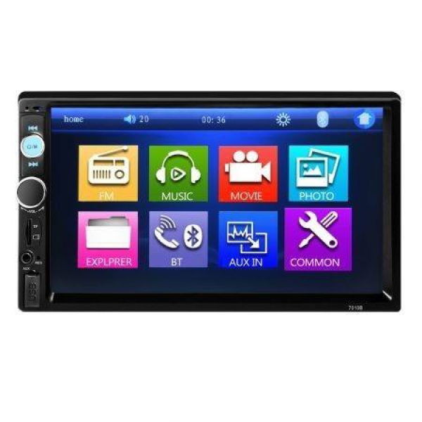 7010B 7-inch Bluetooth V2.0 Car Audio Stereo Touch Screen MP5 Player Supports AUX TF USB FM Radio With Camera.