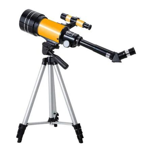 70mm Aperture 100mm Focal Length 15-150x Magnification Telescope with Multi-Layer Broadband Coating Extendable Tripod Christmas Birthday Kids Gift