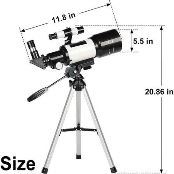 70mm Aperture Refractor Telescope with 15X-150X Magnification,Phone Adapter,Wireless Remote,Great Gift Idea