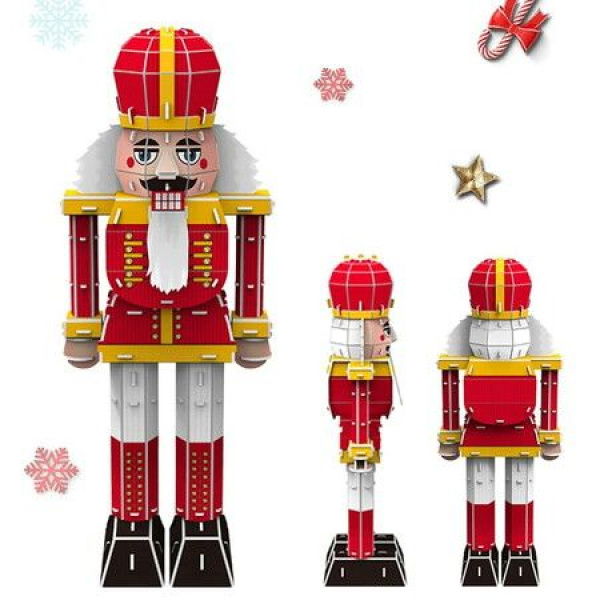 72 Pcs 3D Puzzle Nutcracker Building Model Kit Christmas Decor Gifts Assemble Size 14x9.4x36.5 Cm.