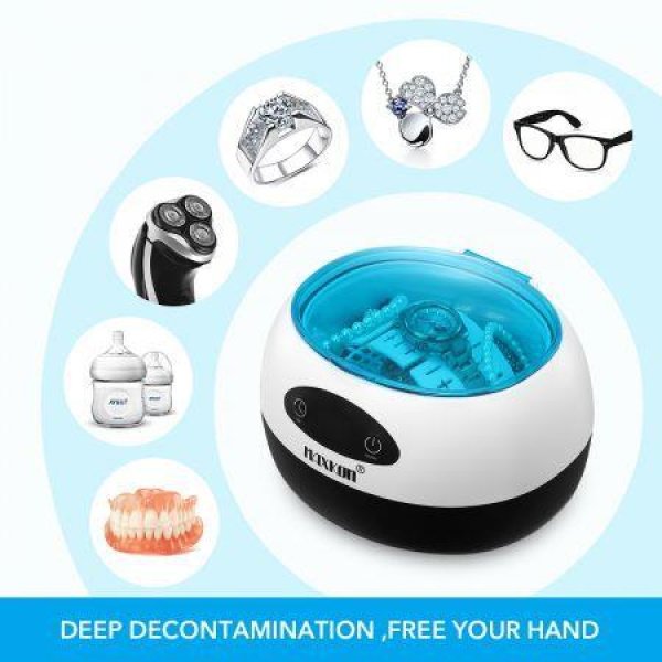 750ml Durable 42kHz Highly Efficient Ultrasonic Cleaner For Jewelry Watches Sunglasses Home/Shop.