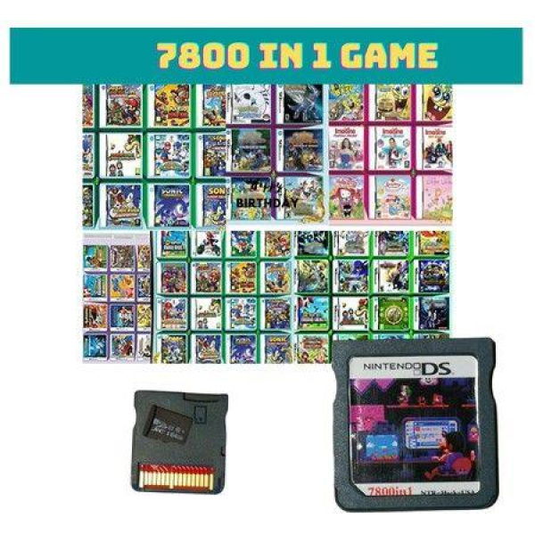 7800 Games in 1 NDS Cartridge Pack Card Compilations Super Combo Cartridge Game Card for DS NDS NDSL NDSi 3DS XL