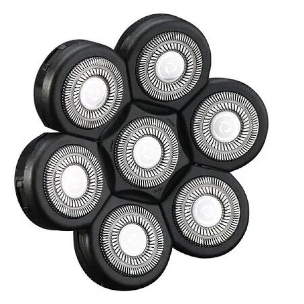7D Black Electric Razor Replacement Blades, Universal 7 Blade Head Shaver for Men, Black