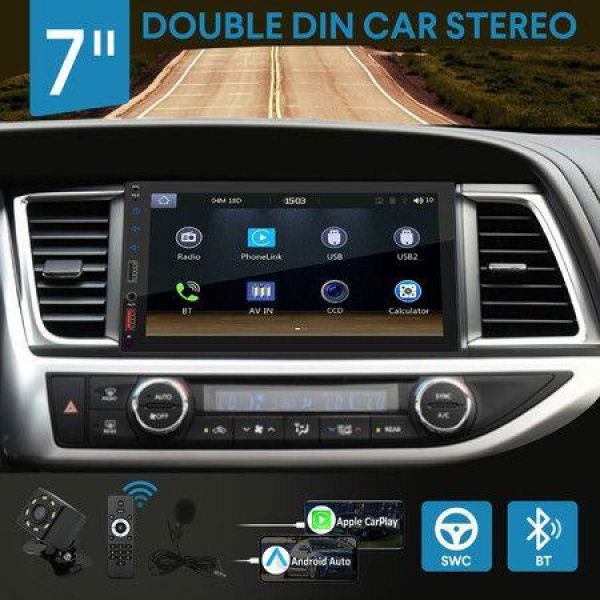 7inch Double Din Car Stereo Radio Android Player Apple CarPlay Bluetooth Head Unit System Touch Screen Navigation