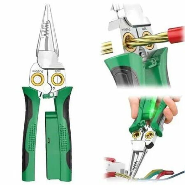 8 in 1 Wire Stripper,Stripping Tool with Voltage Tester,Cable Cutter with Pliers,Splitting,Stripping Tool For Electrician Work