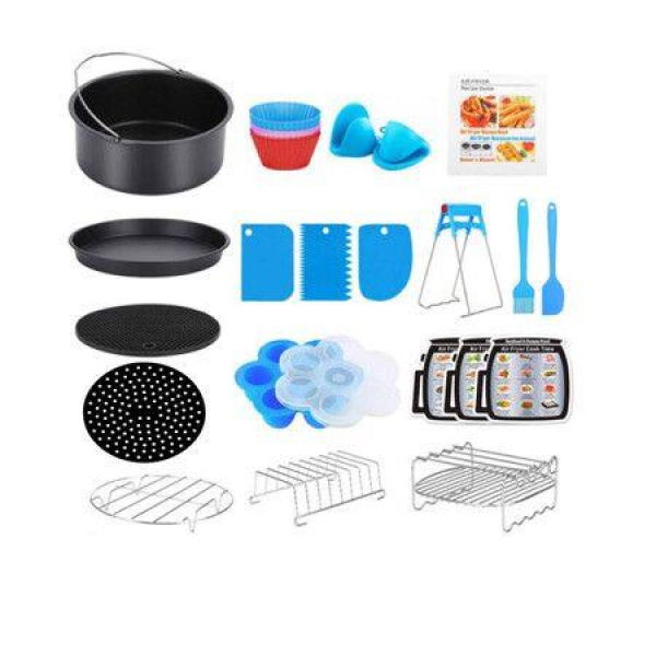 8-inch XL Air Fryer Accessories 16 Pcs Deep Fryer Accessories For Gowise Phillips Cozyna Fits All 4QT - 5.8QT Air Fryer.