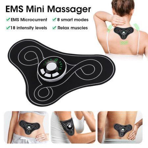 8 Modes Electric EMS Massager Cervical Muscle Stimulator Relief Neck Back Leg Relaxation Tool Mini Pads