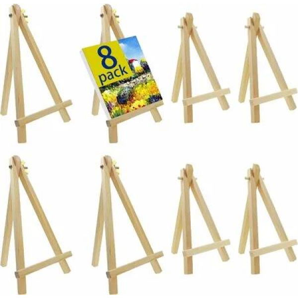 8 Pack 24cm Wood Easels Tripod Painting Easels for Art Crafts,Portable Canvas Holders