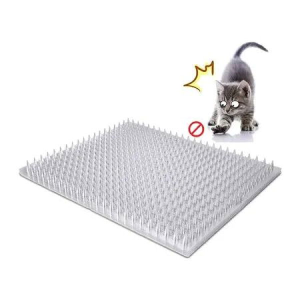 8 Pcs Cat Deterrent Outdoor or Indoor Scat Mat, Pet Deterrent Training Mats, Keep Cats or Dogs Away Plastic Mats with Spikes, 16 x 13 Inches