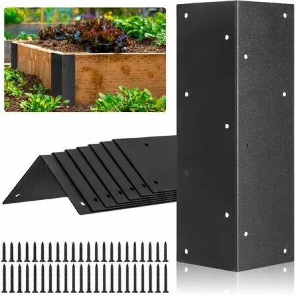 8 Pcs Raised Garden Bed Corner Brackets for 12''-24'' Flower Vegetable Furniture Planter Wood Garden Bed Box,Brackets Decorative with Screws