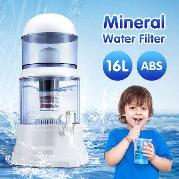 8 Stages Water Filter 16L Filtration Dispenser Countertop Home Office Mineral Carbon Ceramic Purifier System