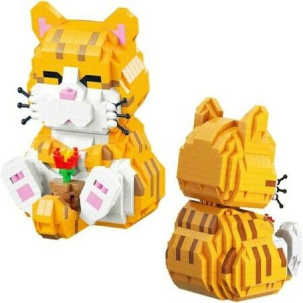 834 Pieces Cute Animal Series Micro Mini Building Blocks Kit Orange Cat Micros Brick Building Toys