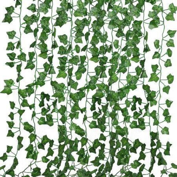 86 FT Artificial Ivy Fake Greenery Leaf Garland Plants Vine Foliage Flowers Hanging For Wedding Party Garden Home Kitchen Office Wall Decoration (12 Pack)