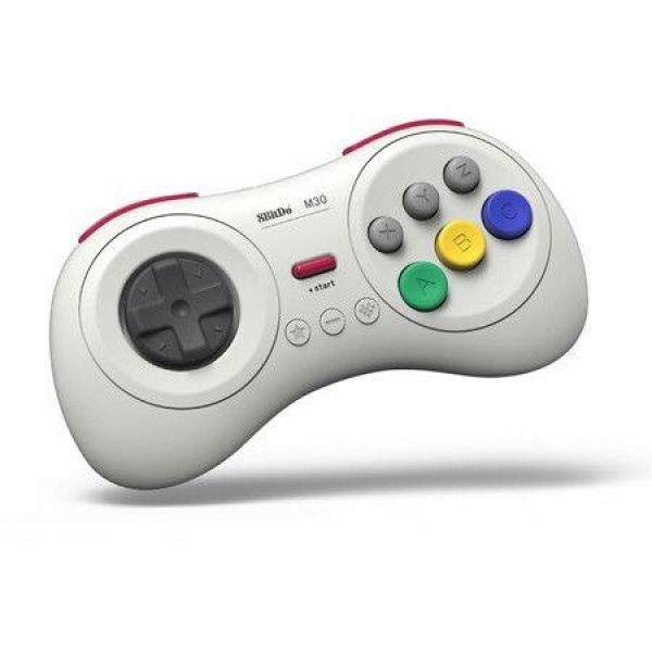 8BitDo M30 Bluetooth Controller For Switch Windows And Android. 6-Button Layout For SEGAs Classic Games (White).