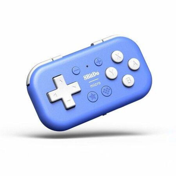 8BitDo Micro Bluetooth Gamepad Pocket-sized Mini Controller For Switch Android And Raspberry Pi. Supports Keyboard Mode (Blue).