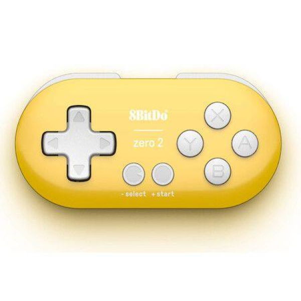 8BitDo Zero 2 Bluetooth Keychain-Sized Mini Controller For Nintendo Switch Windows Android And MacOS (Yellow Edition)