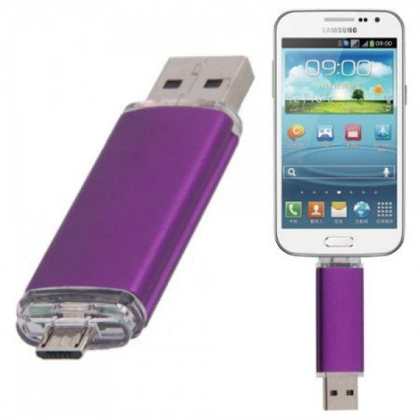 8GB Fashionable OTG USB Flash Drive For Smartphone/Tablet PC - Purple.