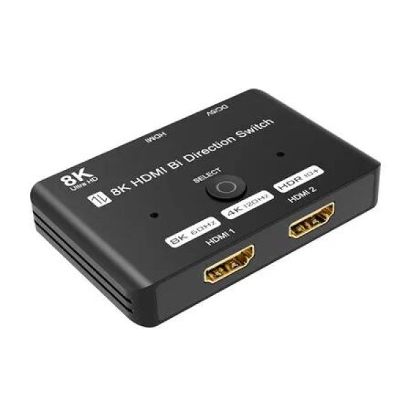 8K HDMI Switch 2 In 1 Out/1 In 2 Out,High Speed 48Gbps 4K 120hz BI-direction Splitter Switch 2-port Compatible with X-box PS5 PS4 Pro 8K HDTV