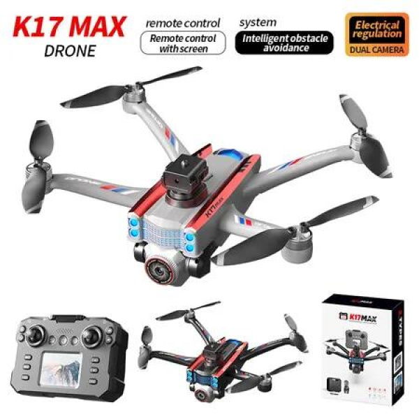 8K Professinal Dual Camera Drone With Screen Remote Brushless Aerial Optical Flow Obstacle Avoidance RC Drone Color Grey