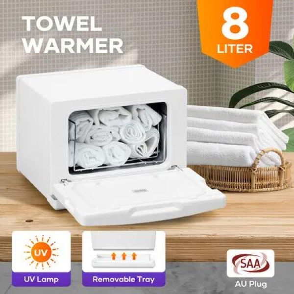 8L UV Towel Warmer Electric Heater Cabinet Stainless Steel Compact Steriliser Facials Barber Beauty Nail Shop Club Home Use