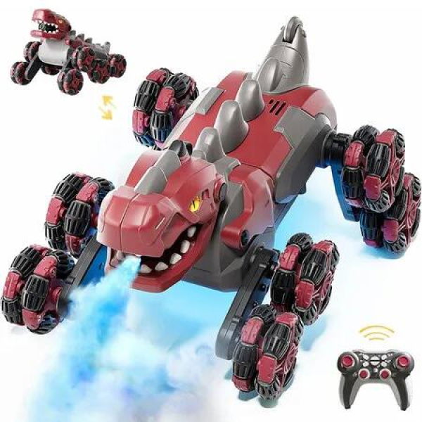 8WD Remote Control Car, 2.4GHz Monster Truck for Kids, Christmas Birthday Gifts RC Cars Toys for Ages 4-13 Boys Girls (Red)