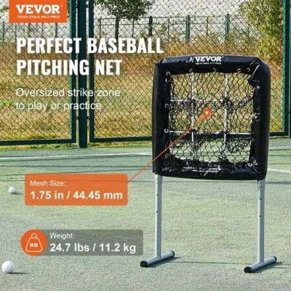 9 Hole Baseball Softball Pitching Net 9 Pocket Hitting Practice 28'x27'