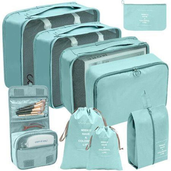 9 Pcs Travel Packing Organizers Travel Packing Cubes For Suitcase Set Luggage For With Large Toiletries Bag For Clothes Shoes