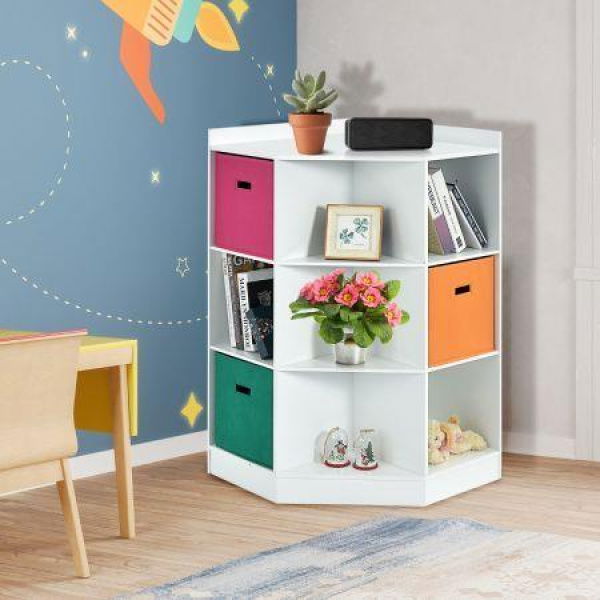 9-Section Toy Storage Organizer With 6 Cubes And 3 Multicolor Drawers For Kids Room/Nursery.