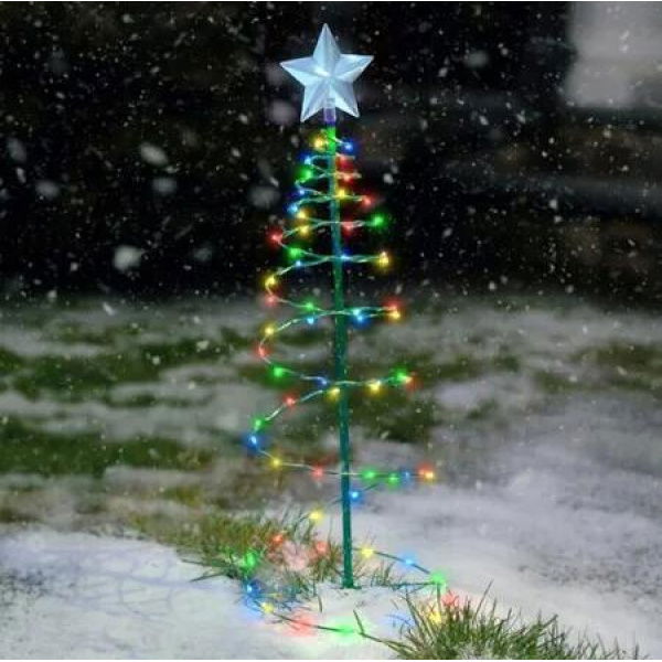 90cm Solar Colorful LED Light Large Iron Christmas Tree Ideal For Outdoor Christmas Decorations And Festive Events
