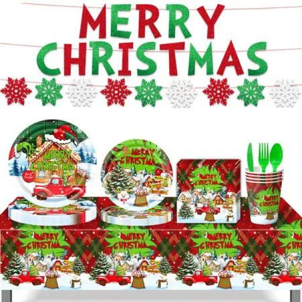 92 Piece Grinch Party Paper Plates Set Ideal For Christmas Parties And Festive Events
