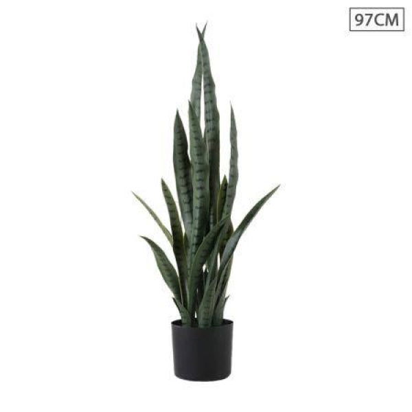 97cm Artificial Indoor Snake Sansevieria Plant Fake Decoration Tree Flower Pot