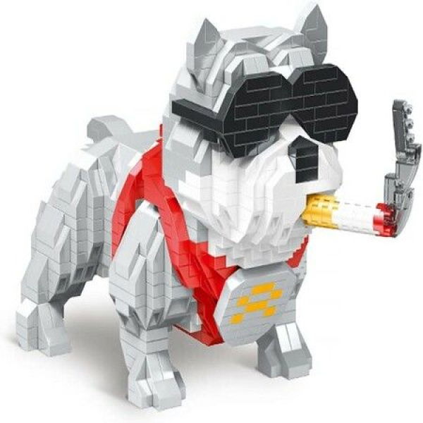 998 Pieces Cute Animal Series Micro Mini Building Blocks Kit Domineering Bulldog Micros Brick Building Toys