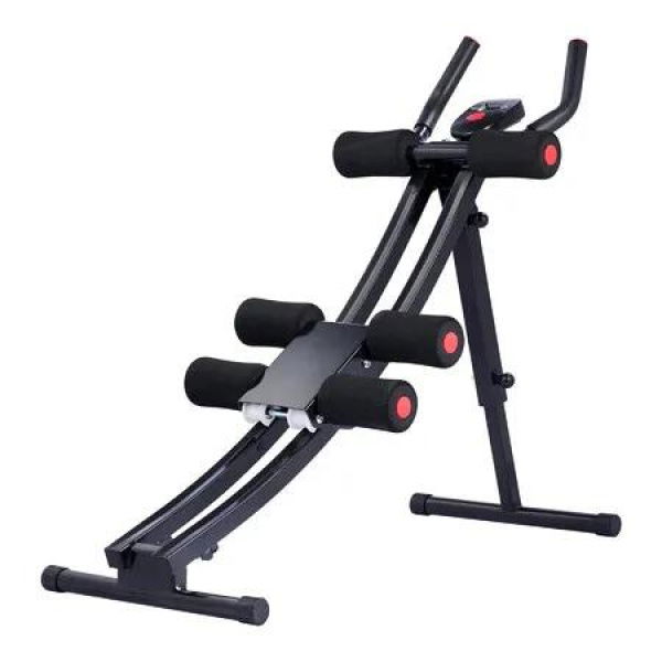 AB Workout Machine for Home Gym, Core Strength Training Equipment for Home Fitness, 4 Intensities and Digital Display, Foldable Core Trainer for Abdominal