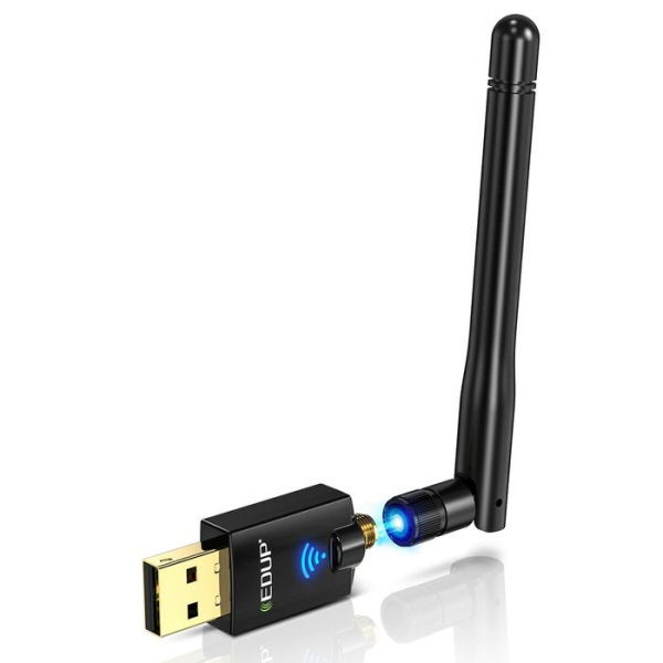 AC600M USB WiFi Adapter For PC Wireless USB Network Adapters Dual Band 2.4GHz/5.8GHz Wi-Fi Dongle With Antenna For Laptop Desktop Compatible With Windows 10/11/8.1/8/7/XP/Vista/Mac OS X 10.6~10.15.3.