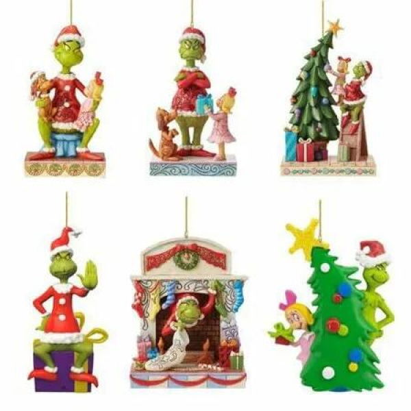 Acrylic Pendant Grinch Tree Christmas 16pcs Funny Green Hanging Accessories Festive Ornaments Holiday Decor