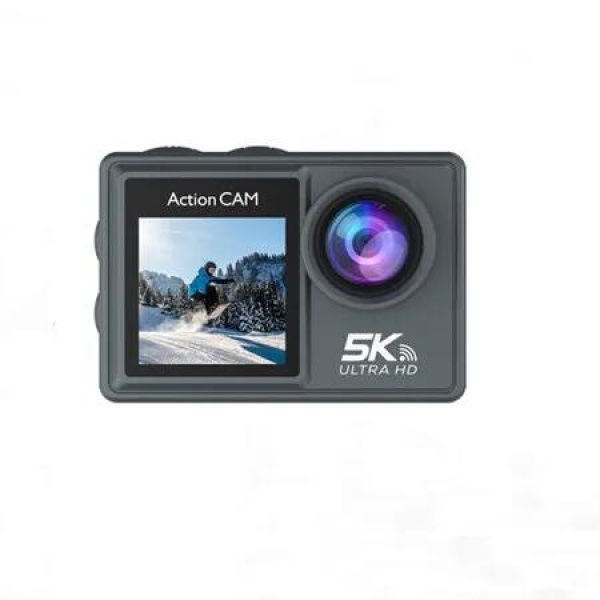 Action Camera 5K 24MP Ultra HD Waterproof 30M Dual Touch Screen Wireless Microphone Remote Control
