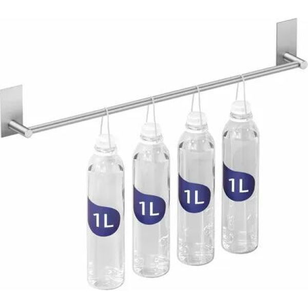 Adhesive Towel Bar 40CM Bathroom No Drill Towel Holder Sticky on Towel Rack Easy Install SUS304 Stainless Steel Rustproof Brushed Finish