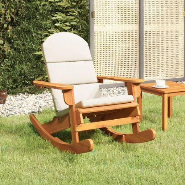 Adirondack Rocking Chair With Cushions Solid Wood Acacia