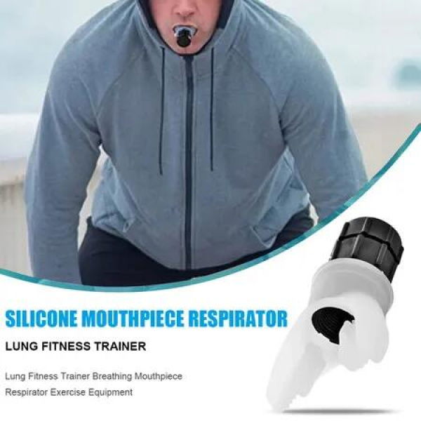 Adjustable Breathing Trainer for Lung Exercise and Respiratory Muscle Strengthening - Easy-to-Clean Face Mouthpiece