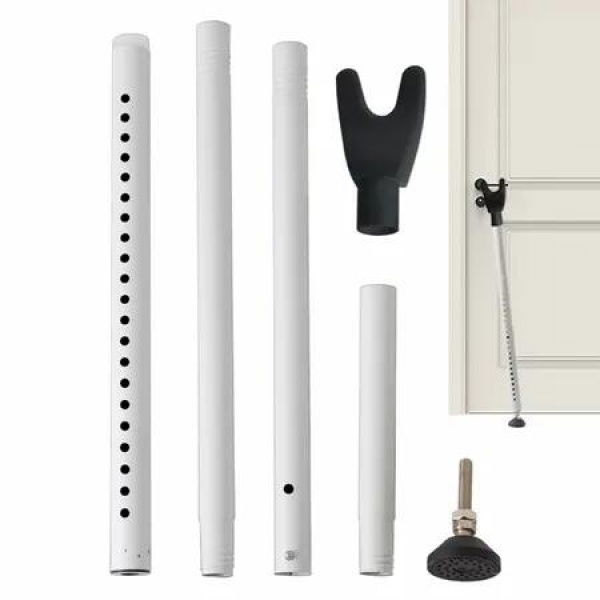 Adjustable Door Security Bar,Reinforced Door Stopper,For Home Pet Kids Women Safety Balcony Sliding Door Patio Door Security Home Color White