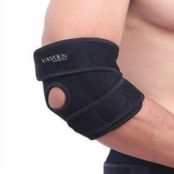 Adjustable Elbow Brace - Great For Tennis Elbow Tendonitis Support And Relieves Pain (Black)