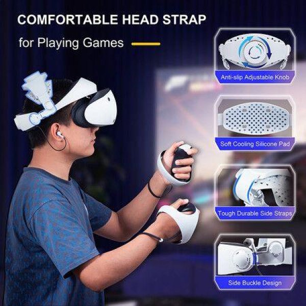 Adjustable Head Strap for Playstation VR2, Reduced Pressure Lightweight PSVR2 Strap, Enhanced Support and Comfort in VR Headset Compatible with PS5 VR2
