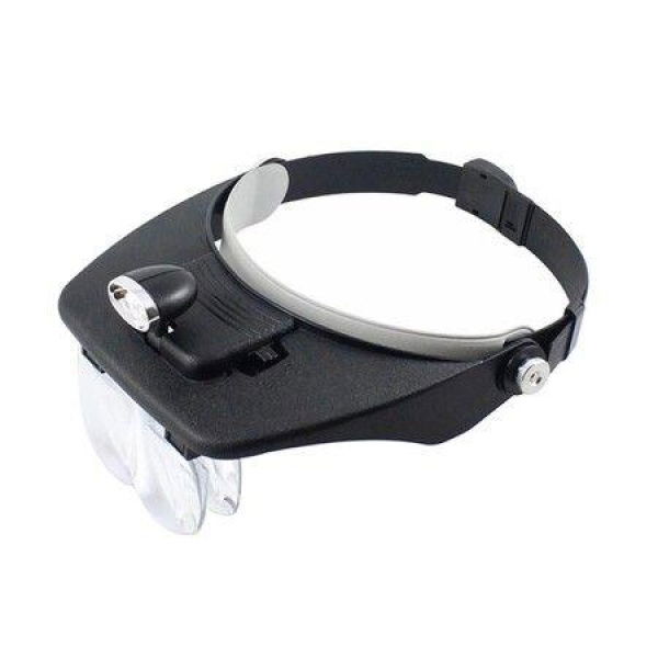 Adjustable Headband Magnifier LED Light Headlamps Magnifying Glass For Jeweler Loupe Clock Repair 1.2X 1.8X 2.5X 3.5X