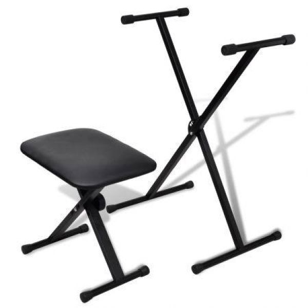 Adjustable Keyboard Stand And Stool Set