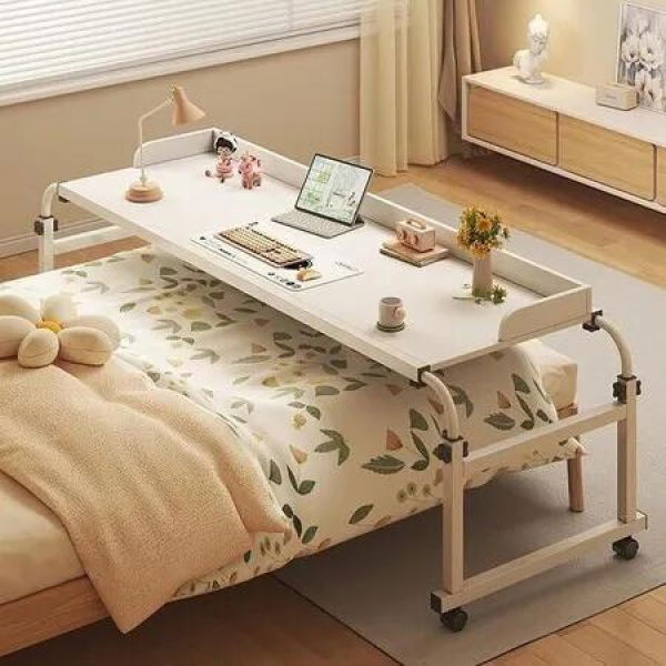 Adjustable Overbed Table Mobile Study Laptop Desk Hospital and Home Bedroom Use 140~230cm