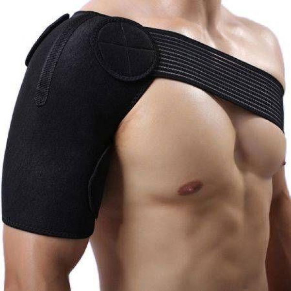 Adjustable Shoulder Support Brace Compression Strap Heat Patch Protection Sports