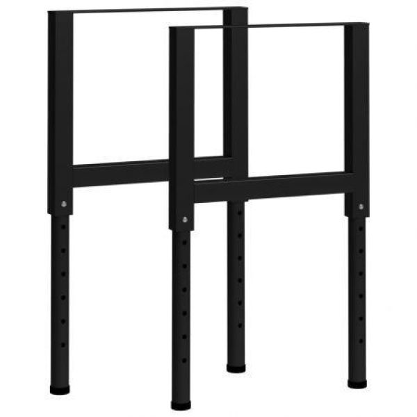 Adjustable Workbench Frames 2 Pcs Metal 55x(69-95.5) Cm Black.