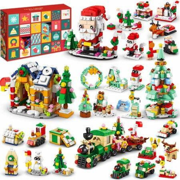 Advent Calendar - Christmas countdown calendar,24 days of Christmas Advent calendar,Christmas building blocks,Christmas gifts for kids girls boys adult