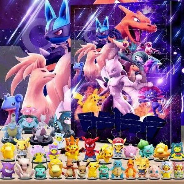 Advent Calendar 2023, 24 Pack/Box Pokemon Toys 24 Days Countdown Christmas Gifts for Kids And Christmas Hoilday Season